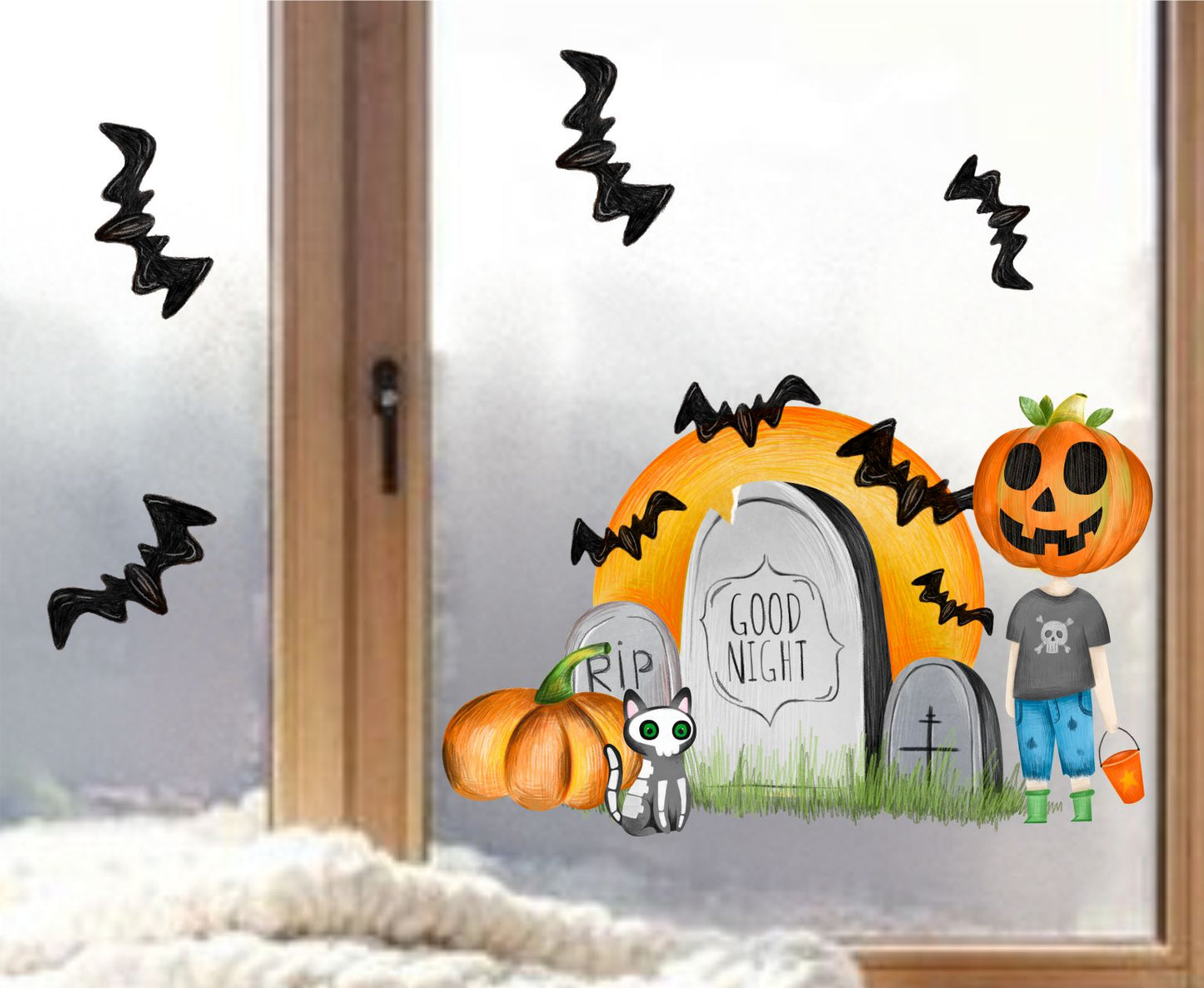 fensterdeko halloween kinderzimmer wolga-kreativ