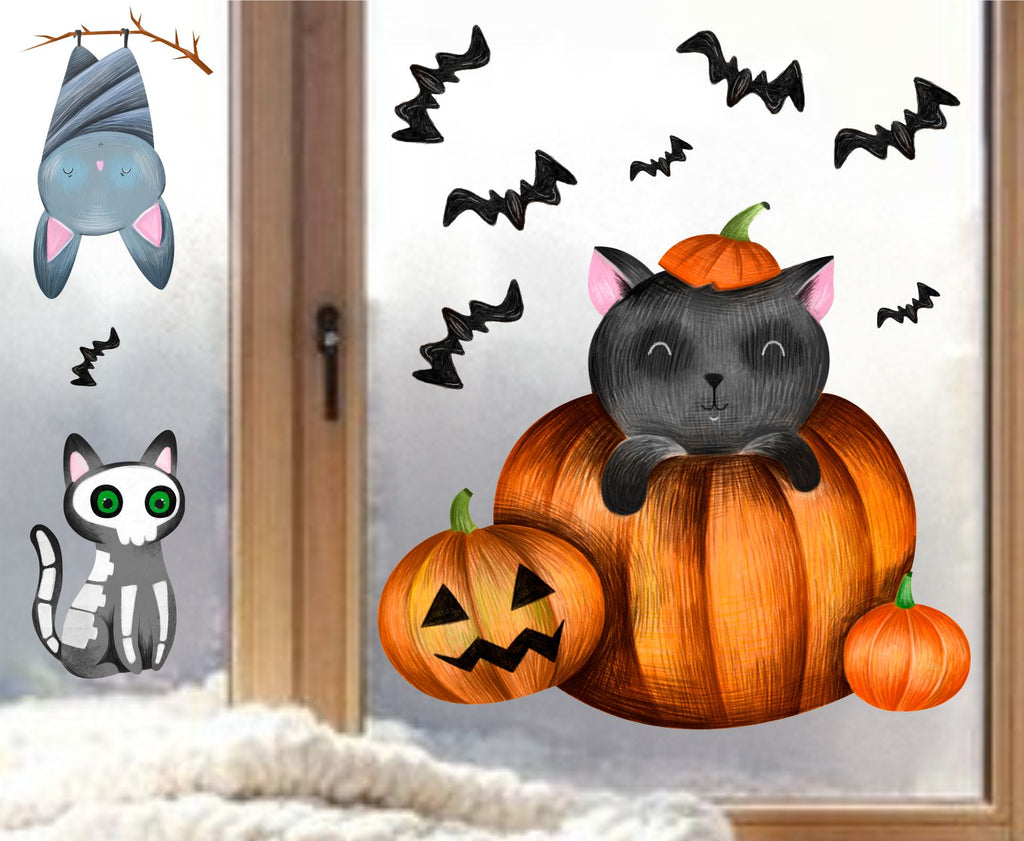 fensteraufkleber halloween herbst schwarze katze wolga-kreativ