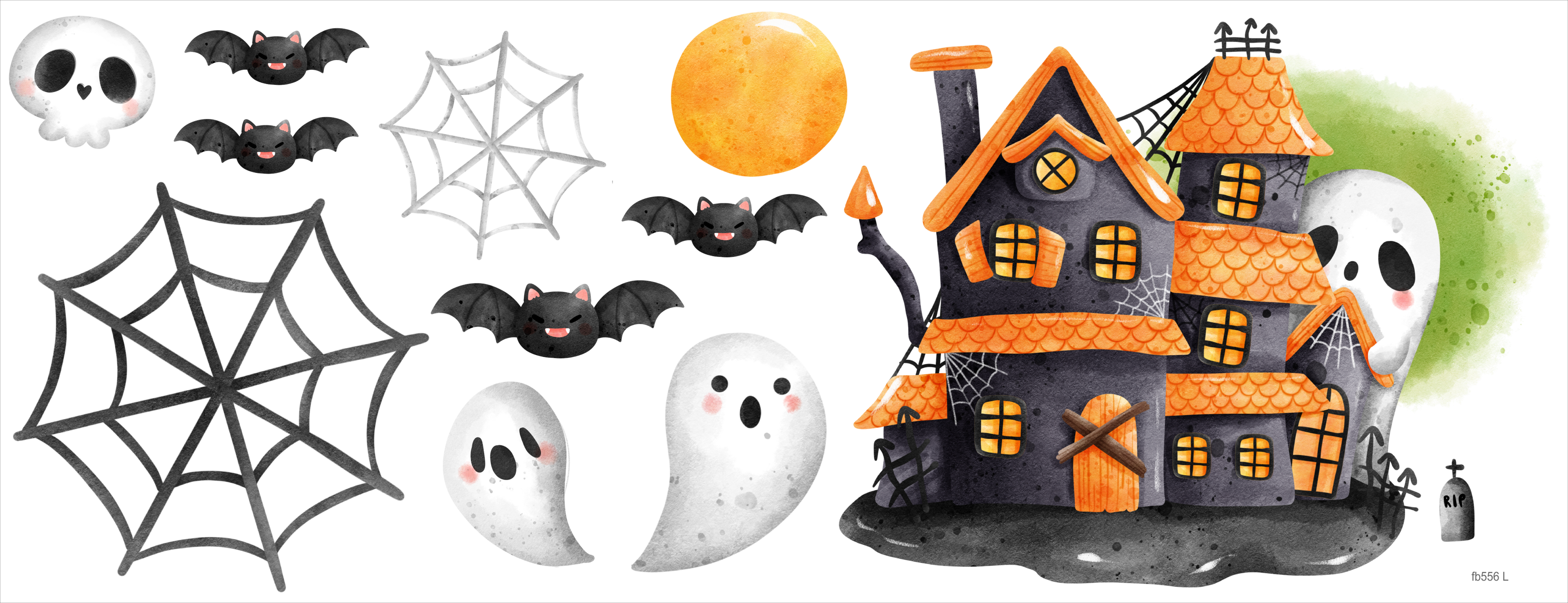 Fensterdeko Halloween Geisterhaus