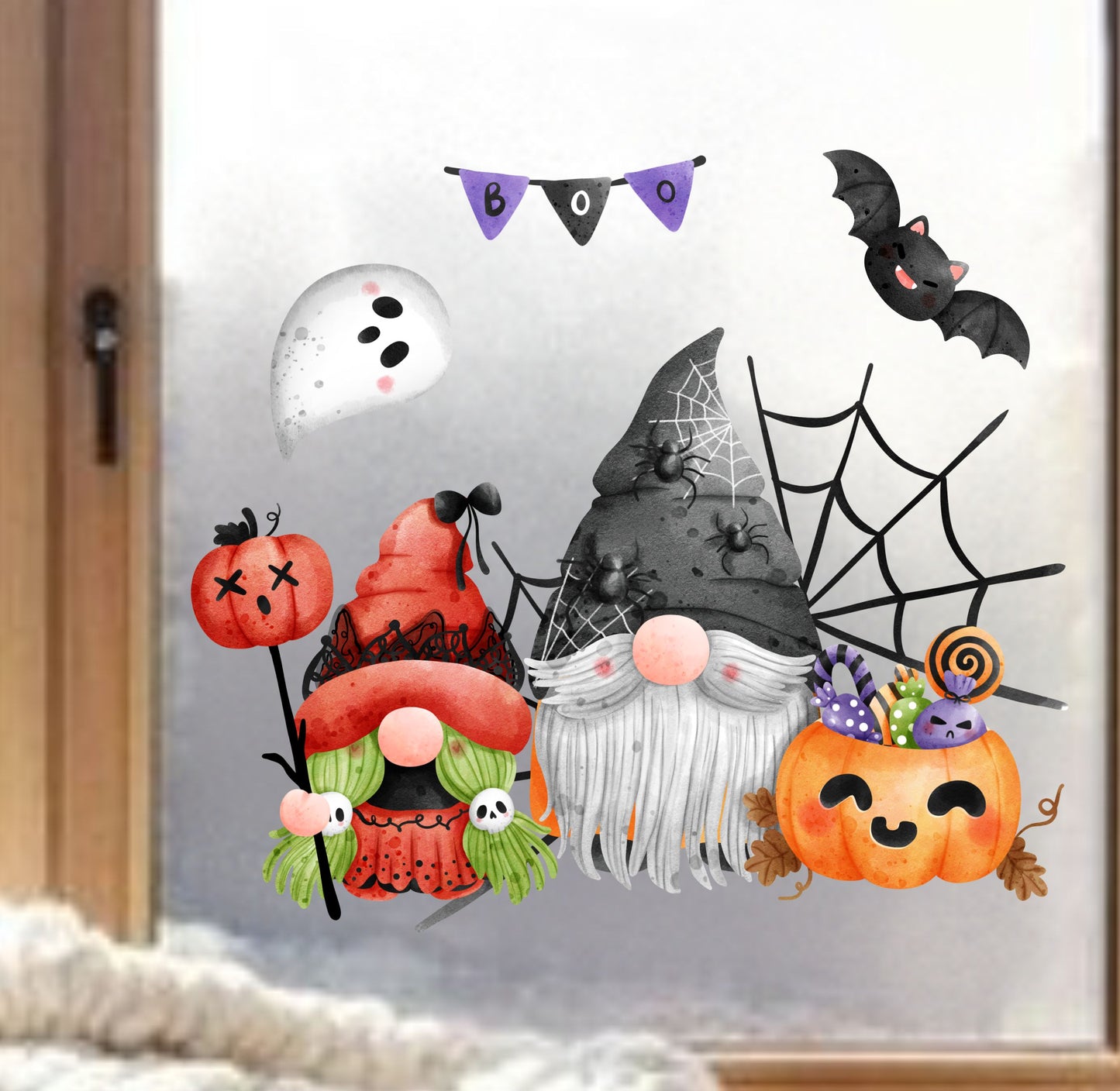 fensterbild fenstersticker fensterdeko halloween wolga-kreativ