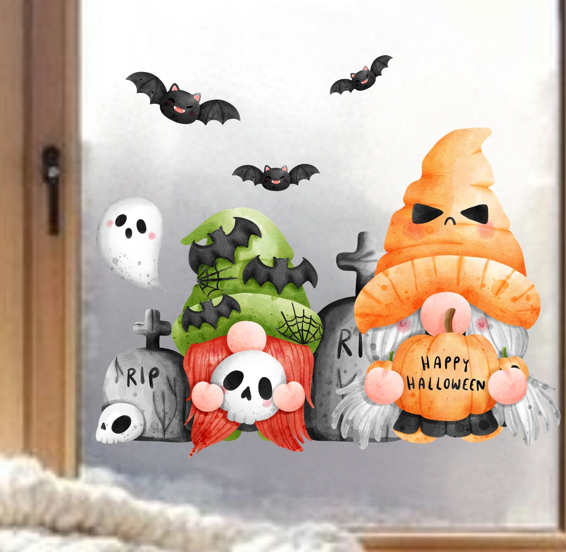 fensterbild fenstersticker fensterdeko halloween wolga-kreativ