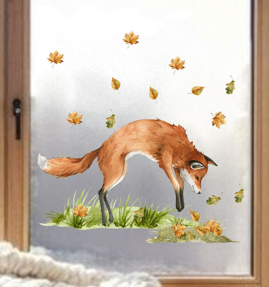 fensterbild fenstersticker fensterauflkeber fuchs wolga-kreativ