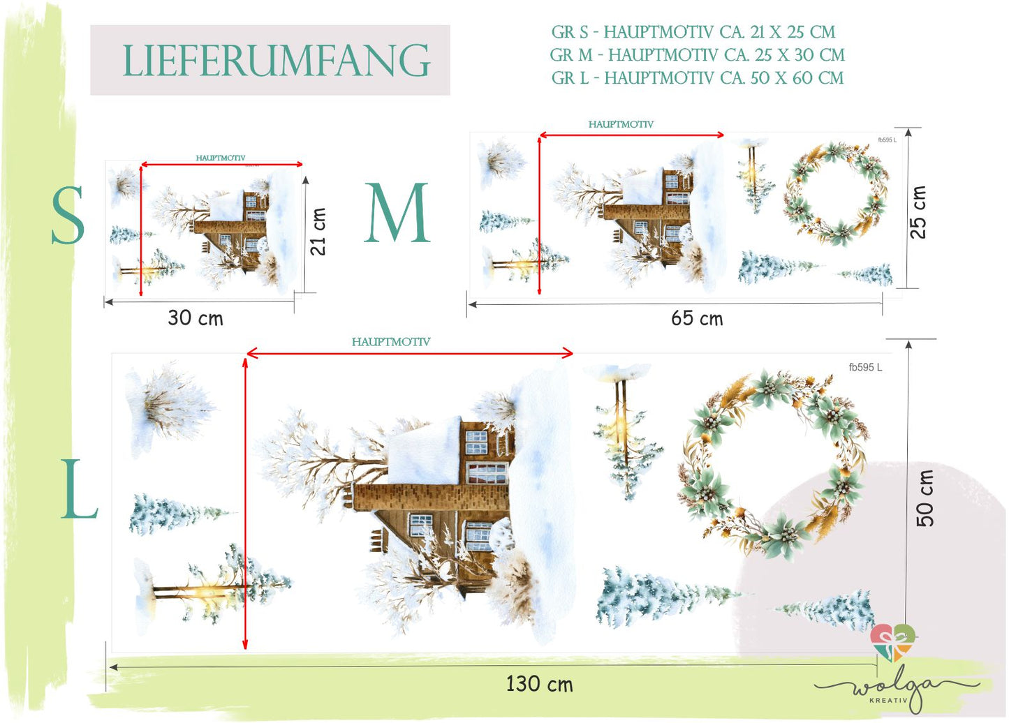 Fensteraufkleber Winter Chalet