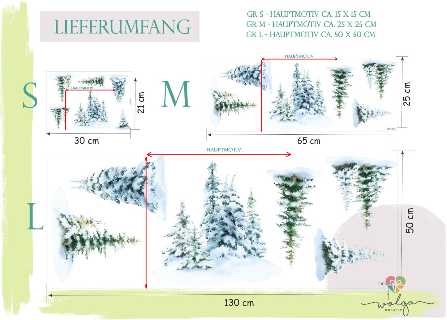 Fenstersticker Winter Tannenbaum M B-Ware