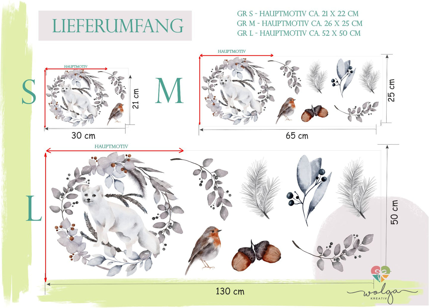 Fenstersticker Winter Hermelin