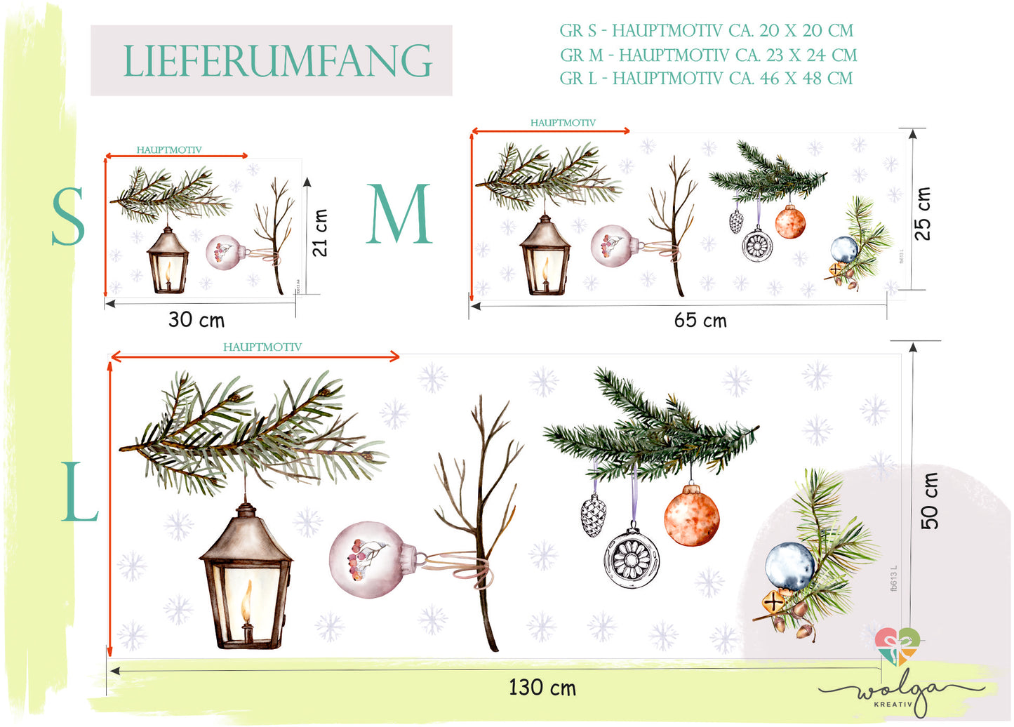 Fensteraufkleber Glaskugel Laterne