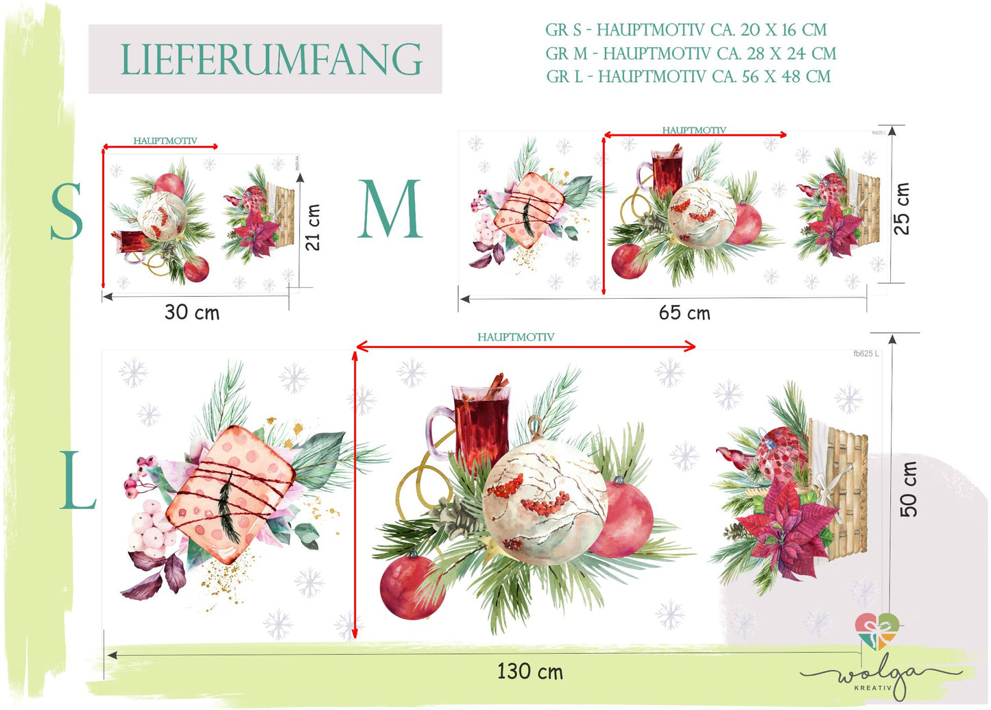 Fensteraufkleber Weihnachten Glaskugel