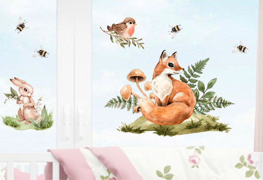 fensterbild fensterdeko fuchs hase vogel wolga-kreativ