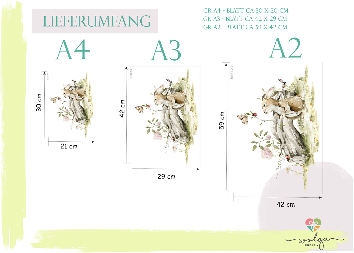 Fensteraufkleber Hase Schmetterling