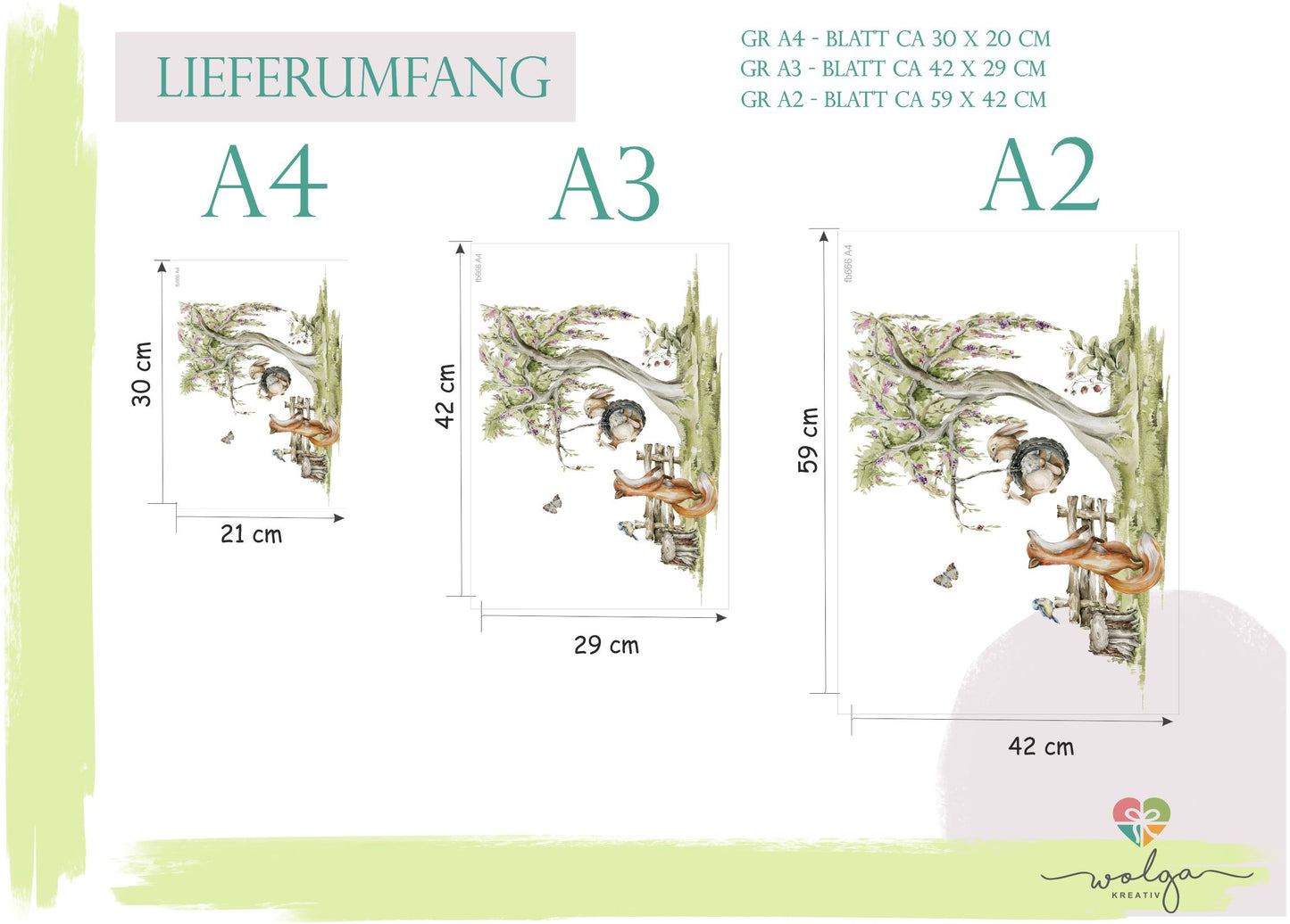 Fenstersticker spielende Fuchs und Hase