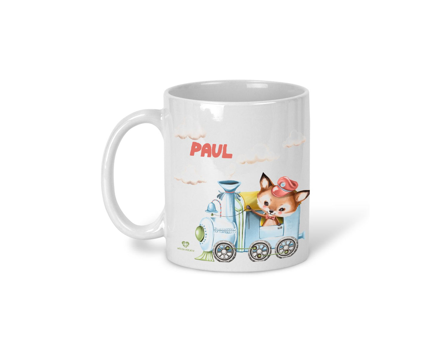 Kindertasse Bär Eule Fuchs mit Name