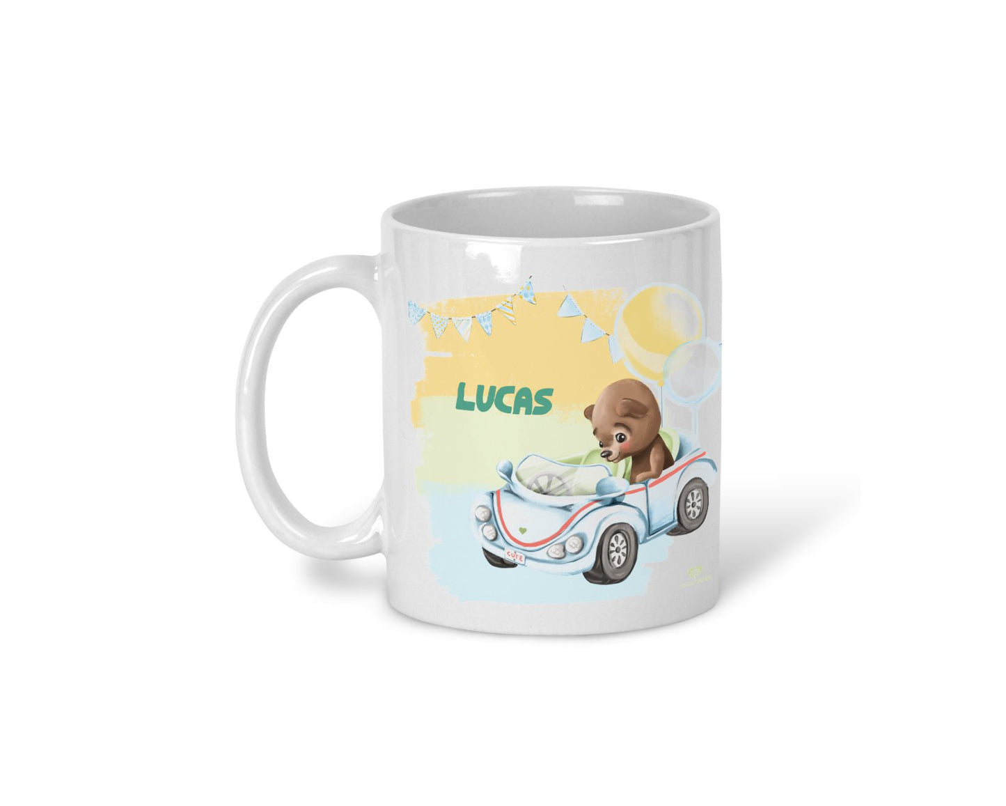 Kindertasse Bär Eule Fuchs mit Name