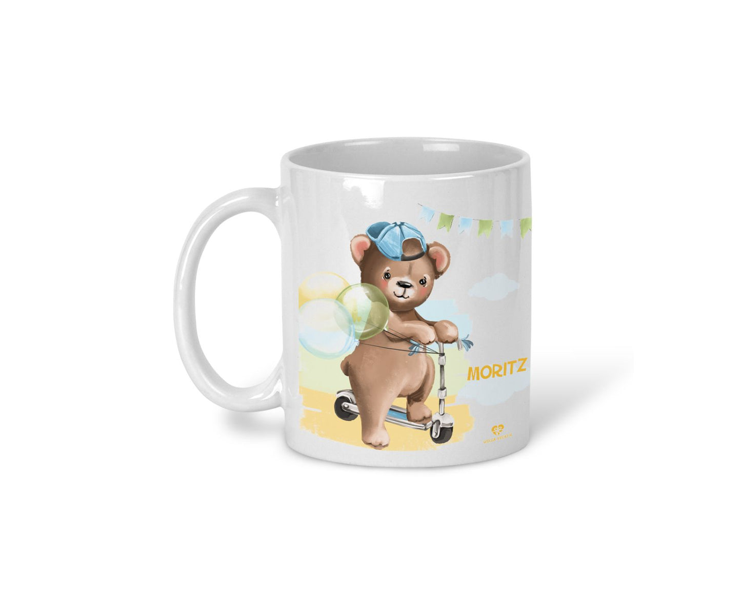 Kindertasse Bär Eule Fuchs mit Name