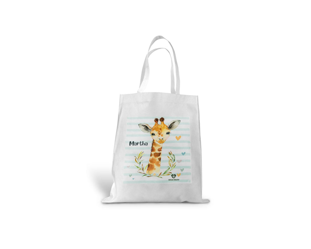 kindertasche stofftasche personalisiert Giraffe name bedruckt wolga-kreativ 