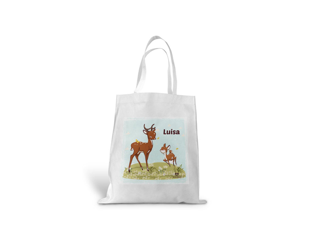 kindertasche stofftasche personalisiert Rehfamilie name bedruckt wolga-kreativ  