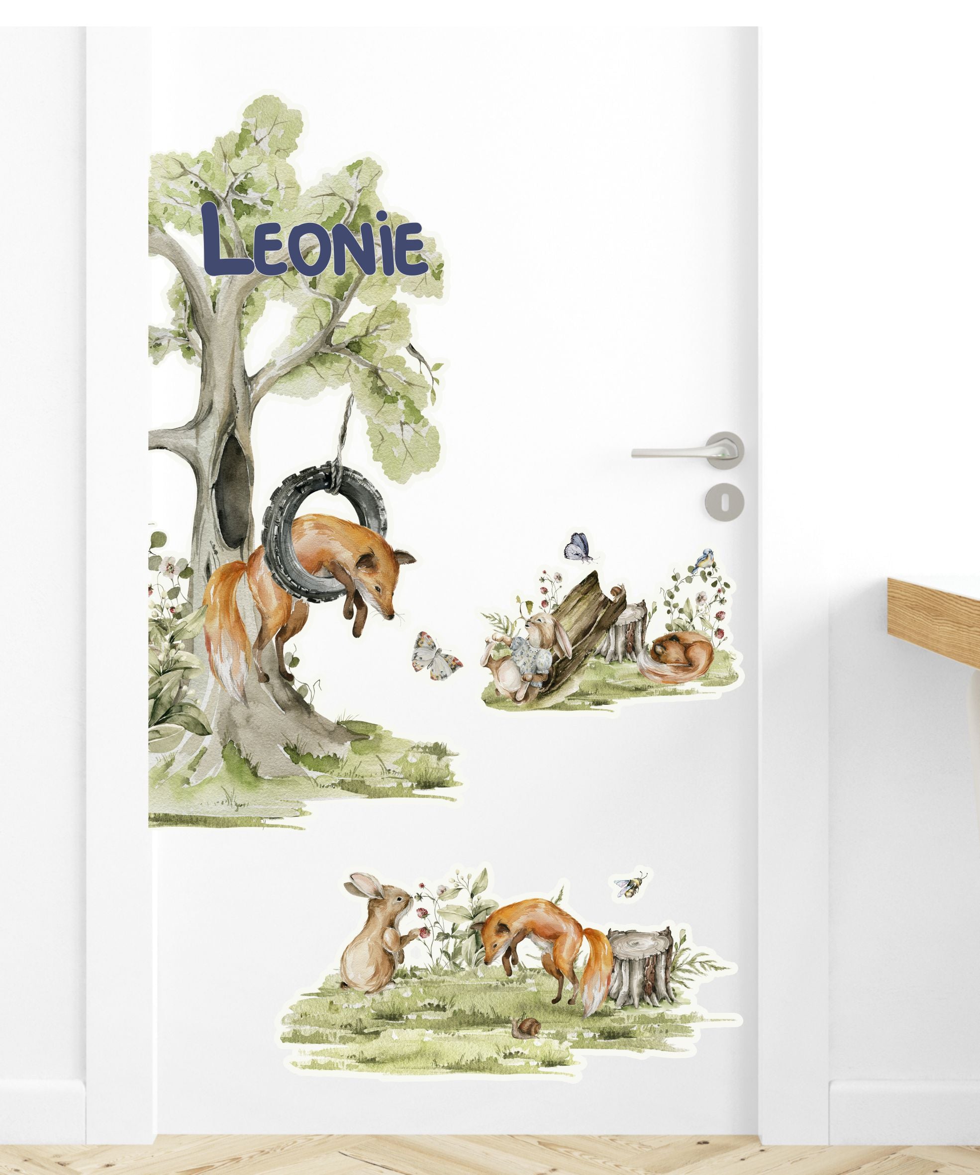 schild personalisiert kinderzimmer waldtiere wolga-kreativ