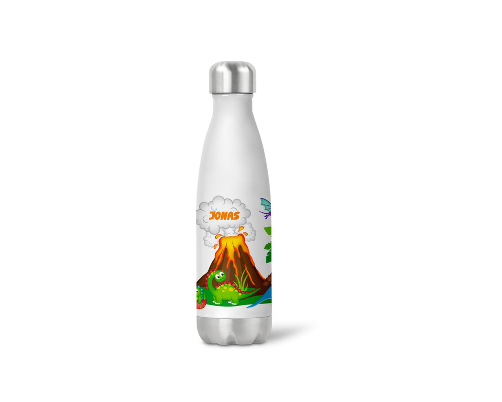 thermoflasche isolierflasche trinkflasche personalisiert Dinoinsel wolga-kreativ