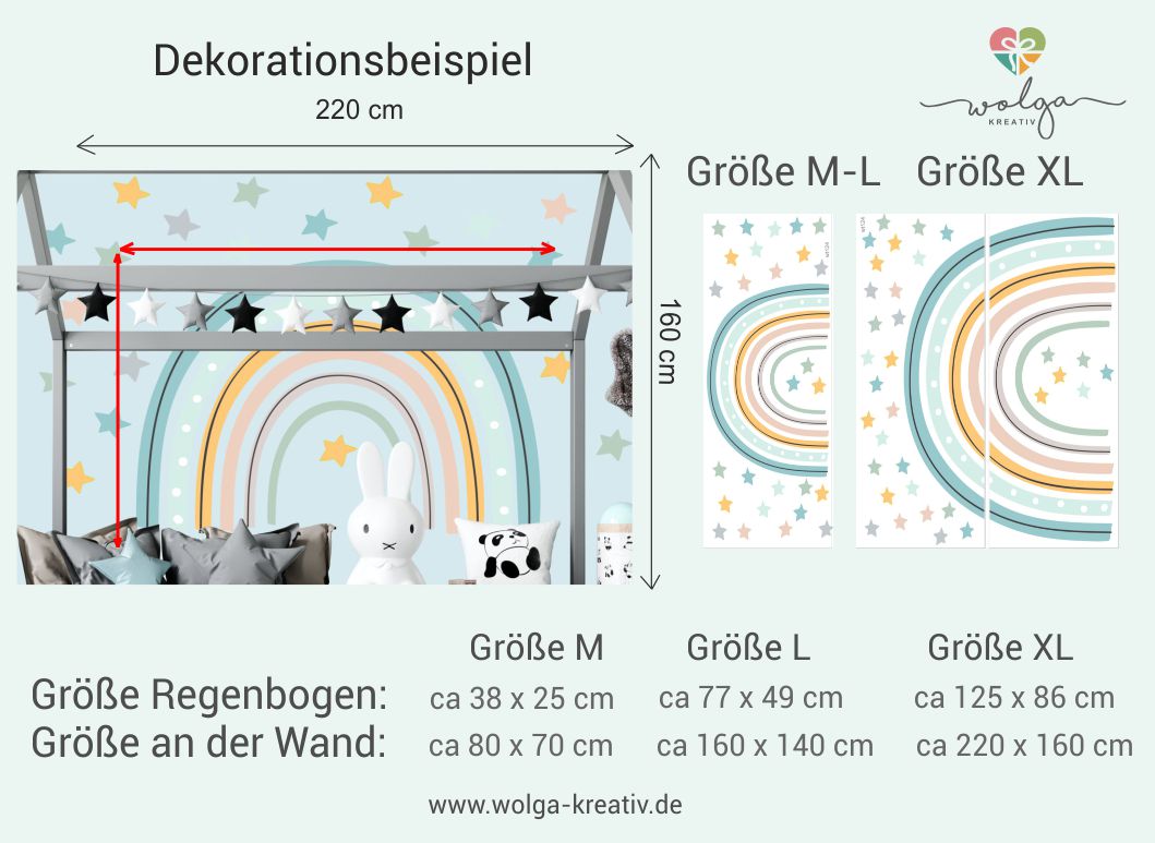 Wandtattoo Regenbogen Sterne