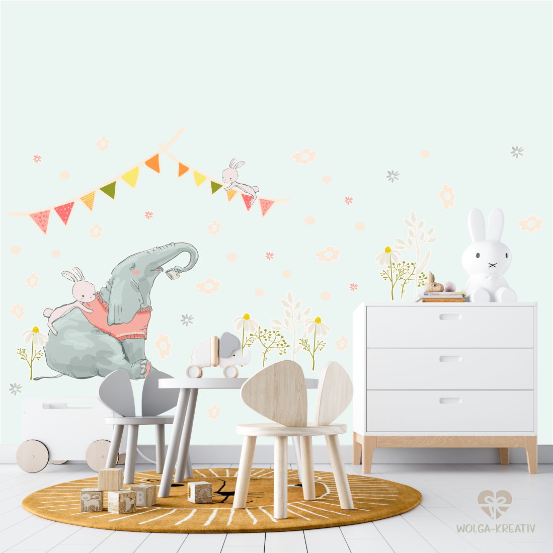 wandtattoo wandsticker wandbild elefant wolga-kreativ