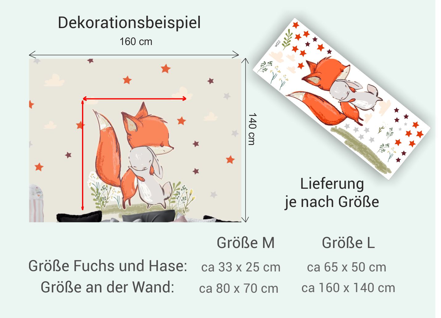 Wandtattoo Fuchs und Hase